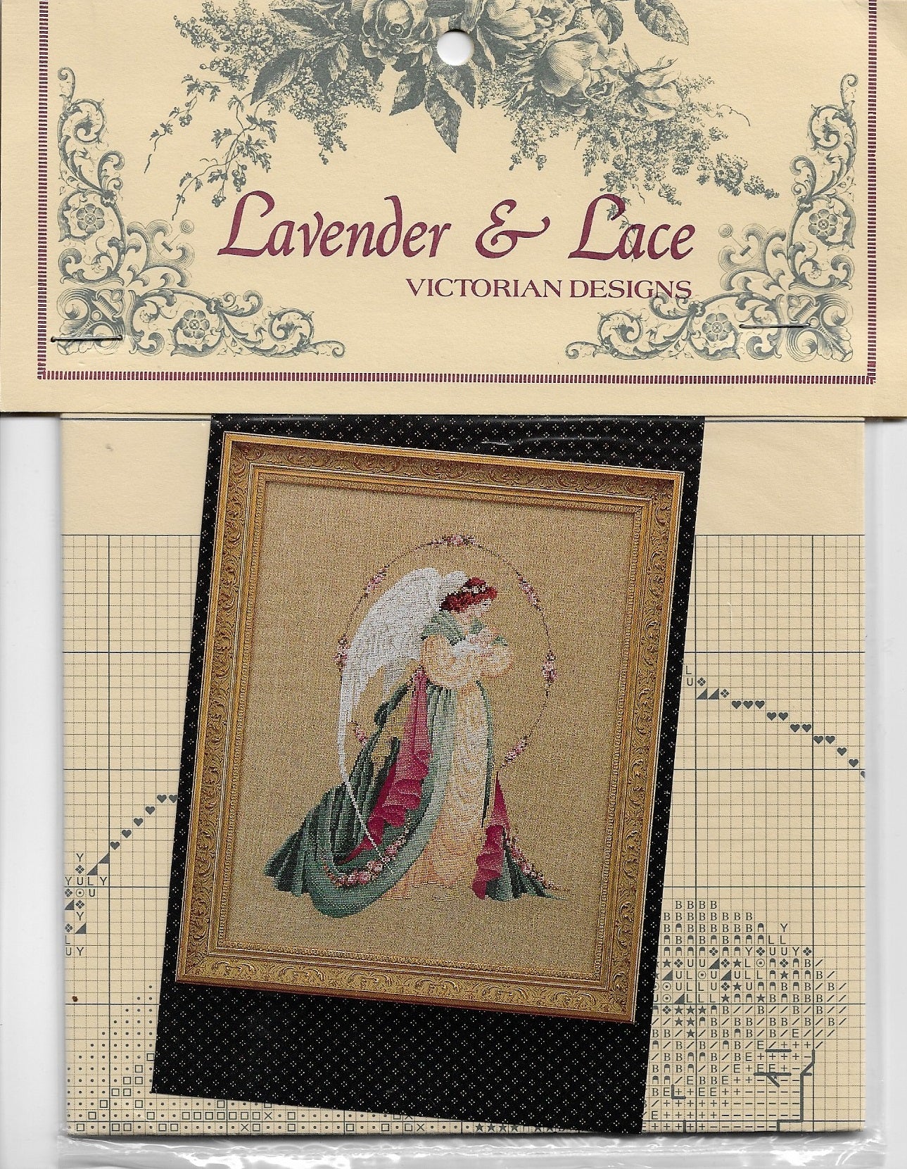 Lavender & Lace Guardian Angel L&L18 cross stitch pattern