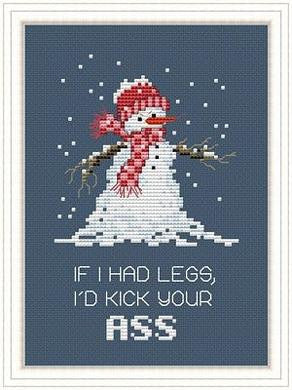 White Willow designs If I had legs snowman cross stitch pattern