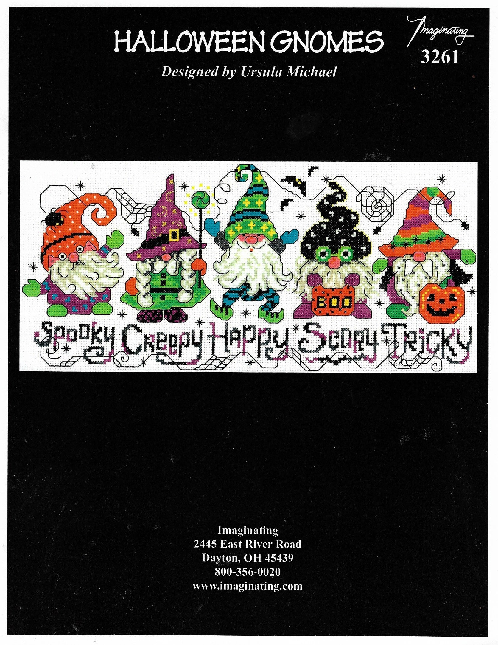 Imaginating Halloween Gnomes 3261 cross stitch pattern