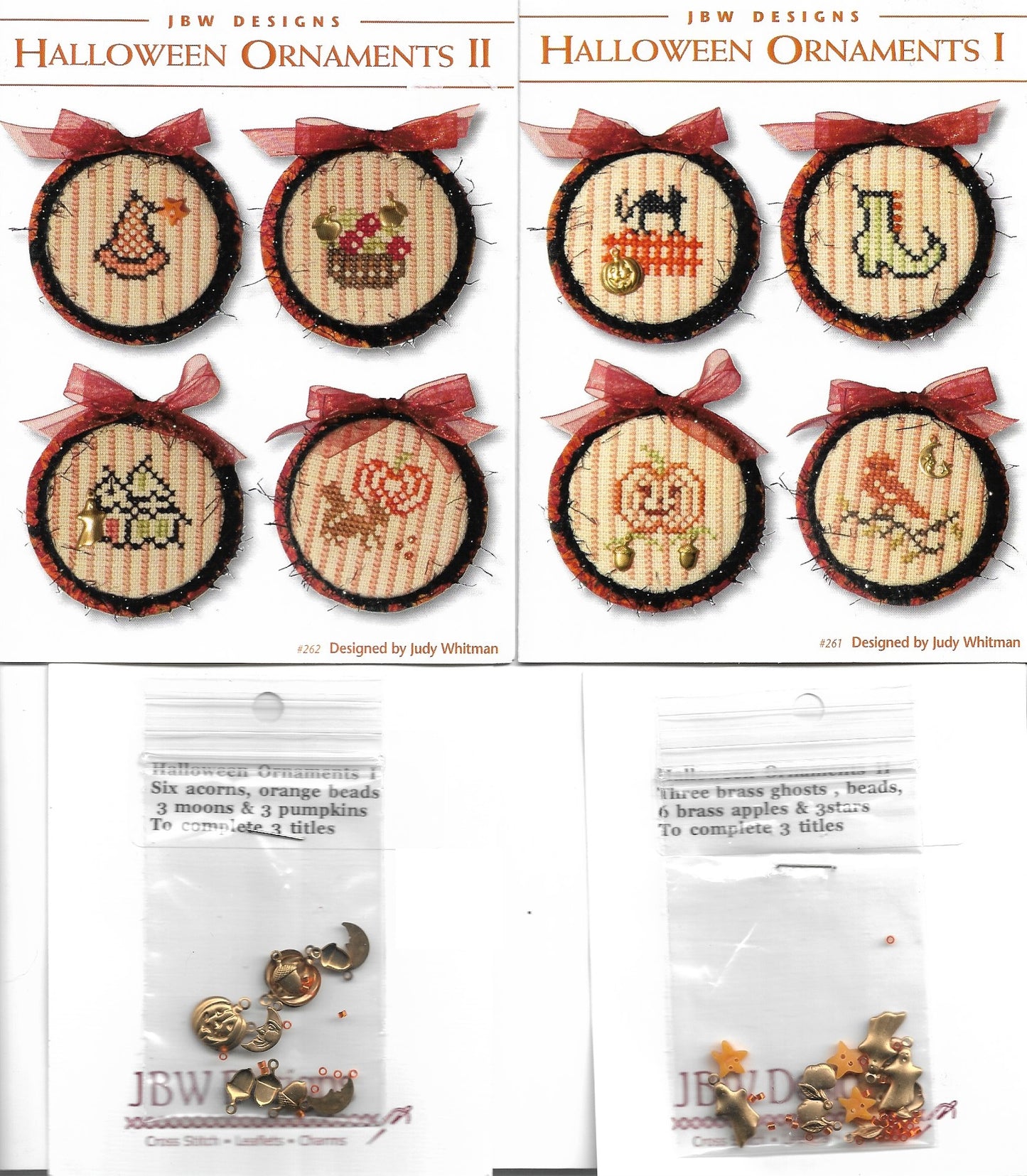 JBW Designs Halloween Ornaments I & II cross stitch pattern