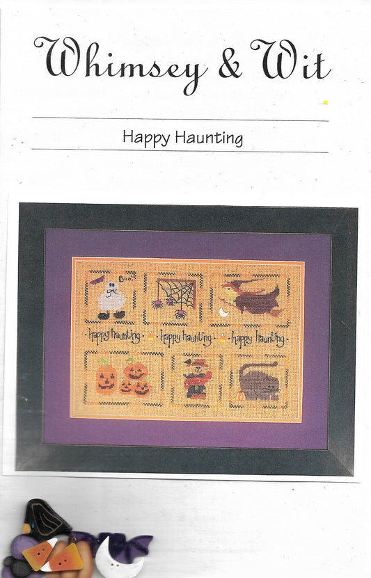 Whimsey & Wit Happy Haunting halloween cross stitch pattern