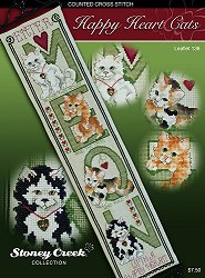 Stoney Creek Happy Heart Cats LFT138 cross stitch pattern