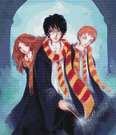 Harry Potter – Harry, Ron & Hermione - Digital Cross Stitch Pattern