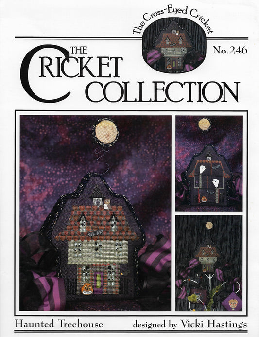 cricket Collection Haunted Treehouse CC246 halloween ornament cross stitch pattern