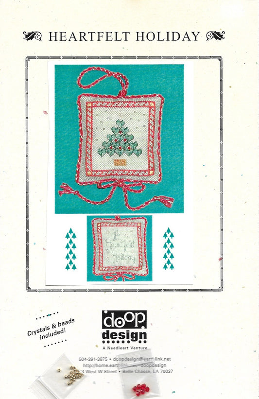Doop Designs Heartfelt Holiday christmas ornament cross stitch pattern