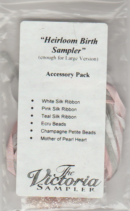 Victoria Sampler Heirloom Birth Sampler Embellishment Pack