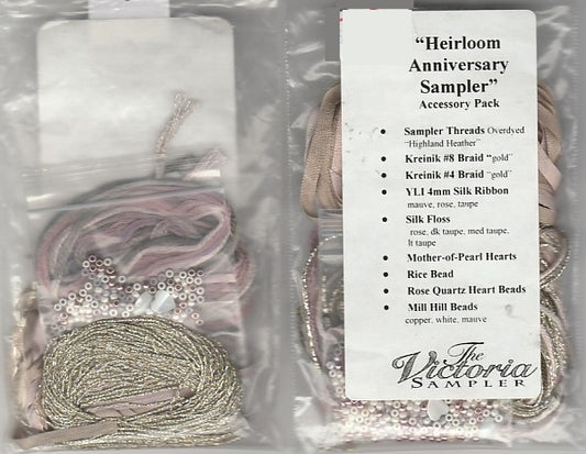 Victoria Sampler Heirloom Anniversary Sampler Embellishment Pack cross stitch