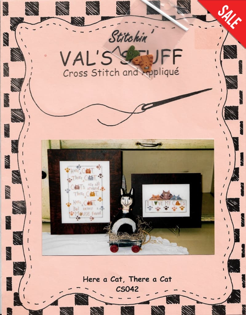 Val's Stuff Here A Cat There a Cat cross stitch pattern