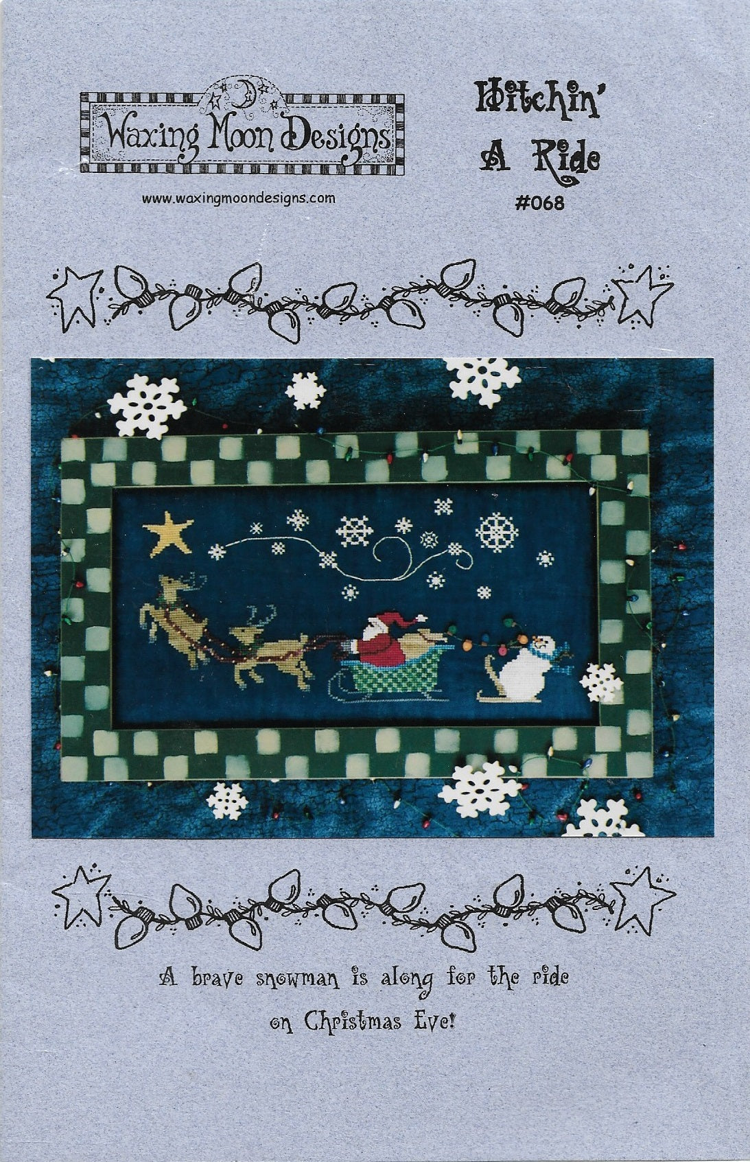 Waxing Moon Hitching A Ride Christmas 068 cross stitch pattern