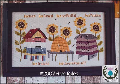 Thistles Hive Rules cross stitch pattern