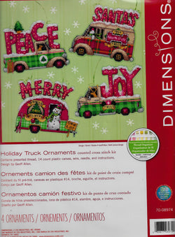 Dimensions Holiday Truck Ornaments Christmas 70-08974 cross stitch kit