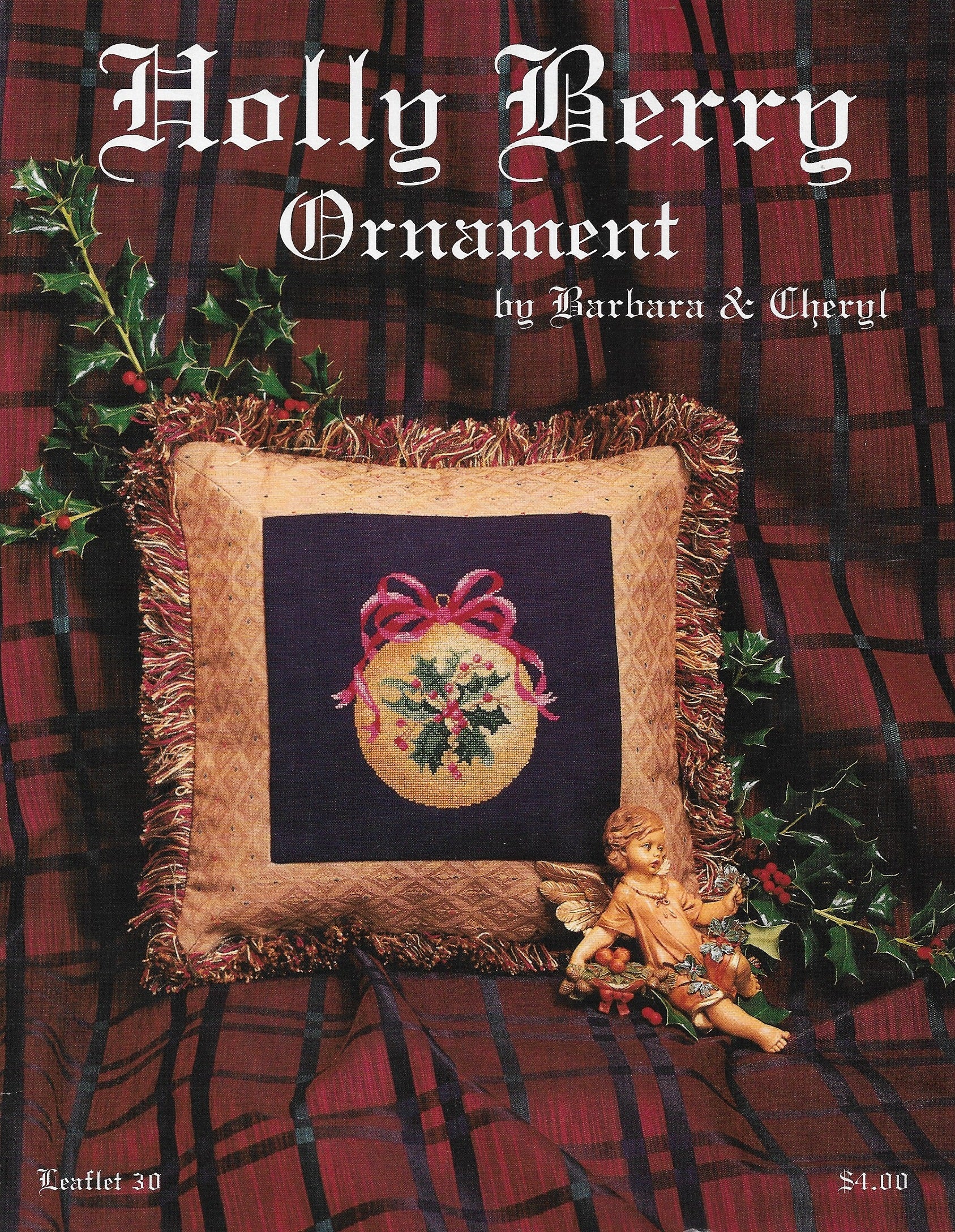 Barbara & Cheryl Holly Berry Ornament 30 christmas cross stitch ornament pattern