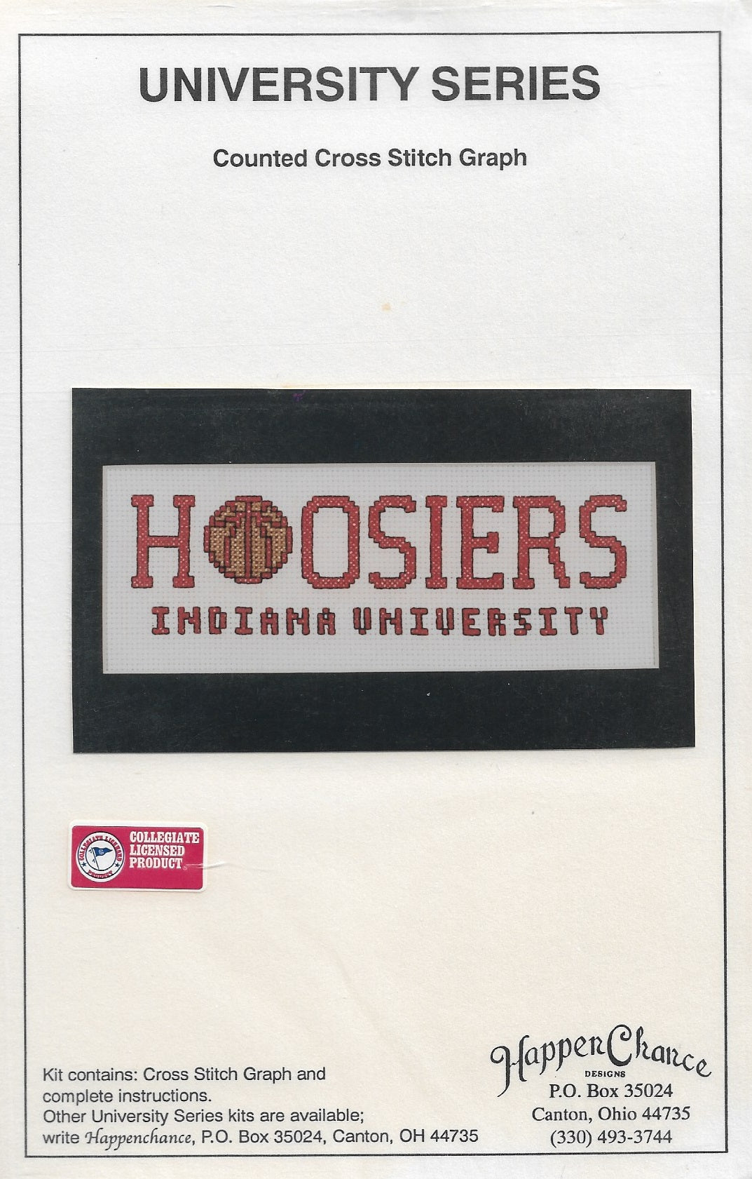 Happen Chance Hoosiers Indiana University cross stitch pattern