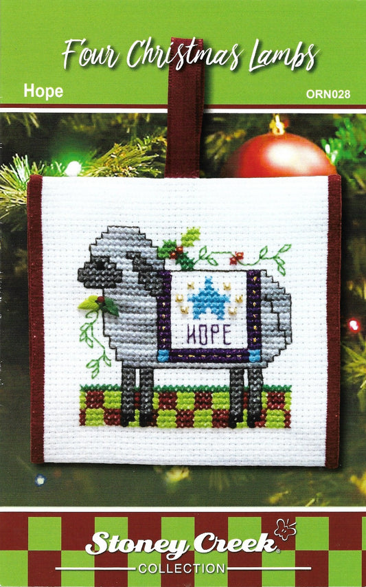 Stoney Creek Hope Four Christmas Lambs ornament cross stitch pattern