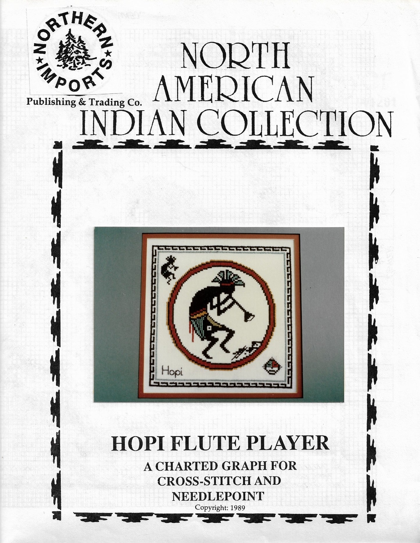 Northern Imports Hopi Flute Player kokopeli native american cross stitch pattern