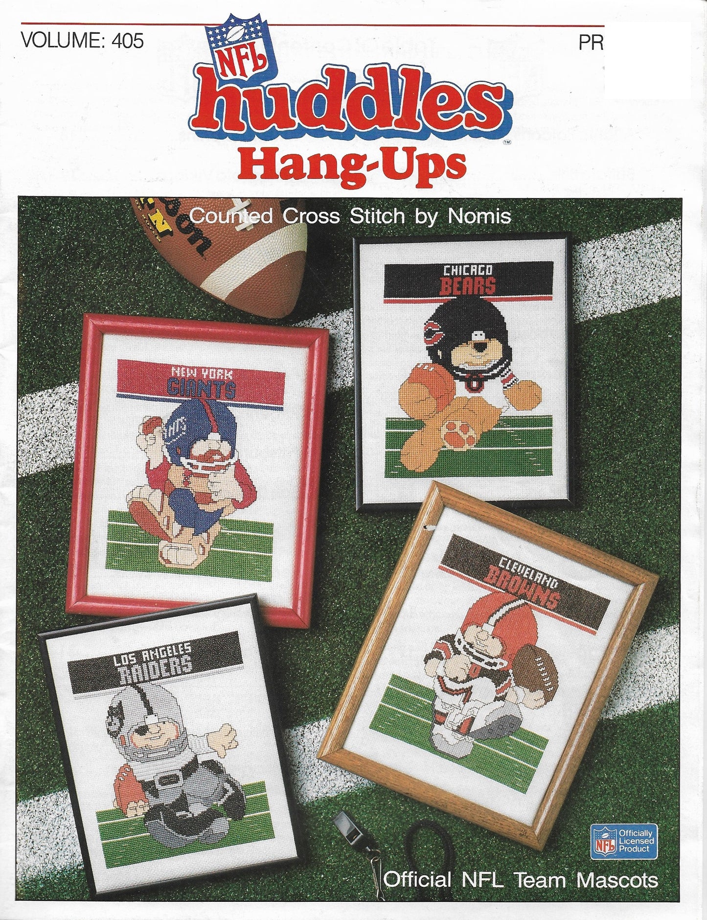 Nomis Huddles NFL Team Mascots vintage cross stitch pattern book