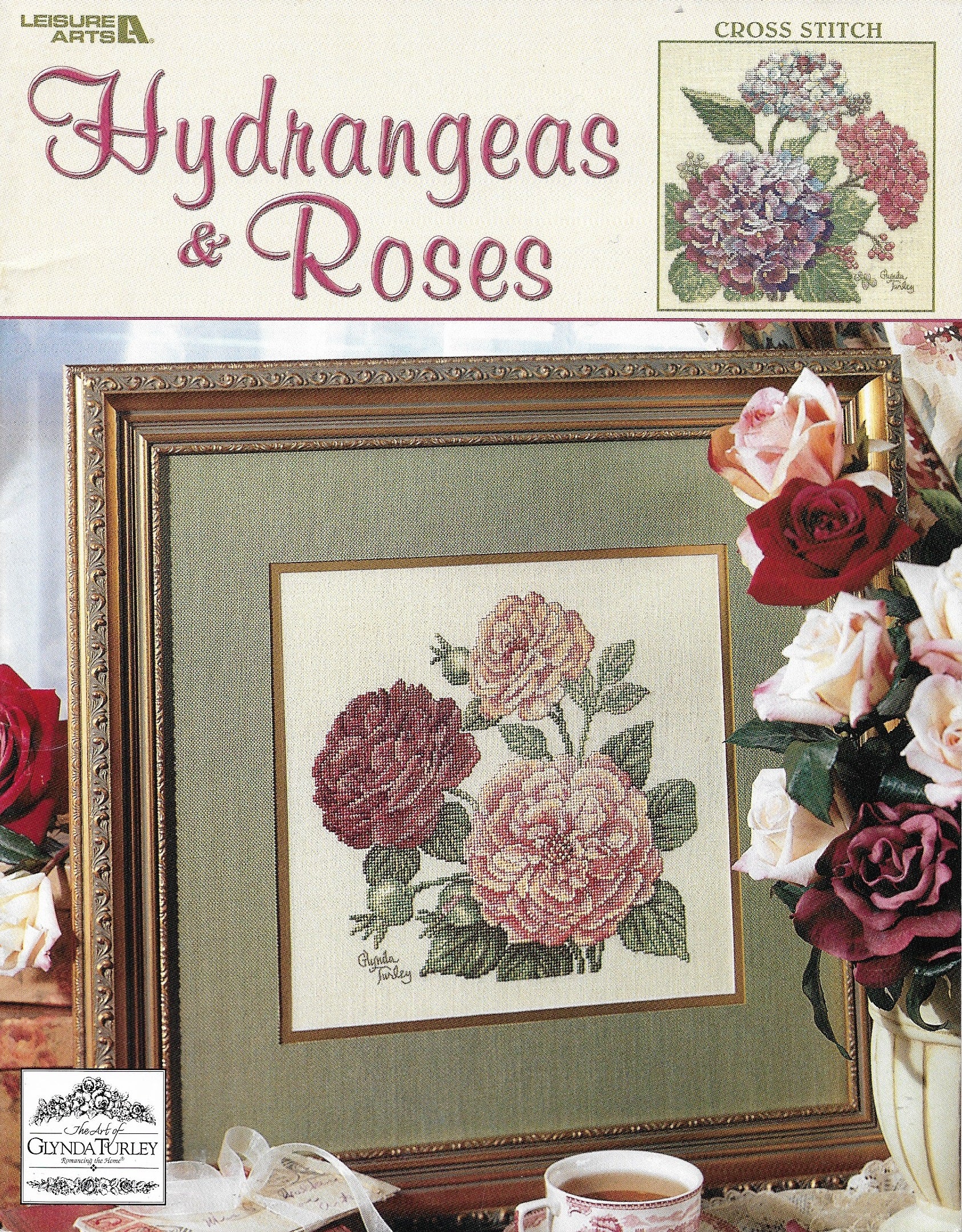 Leisure Arts hydrangeas & Roses 3592 cross stitch pattern