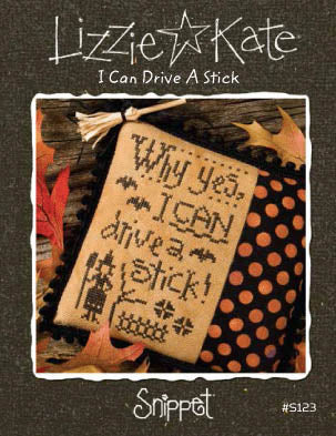 Lizzie Kate I Can Drive A Stick S123 halloween cross stitch pattern