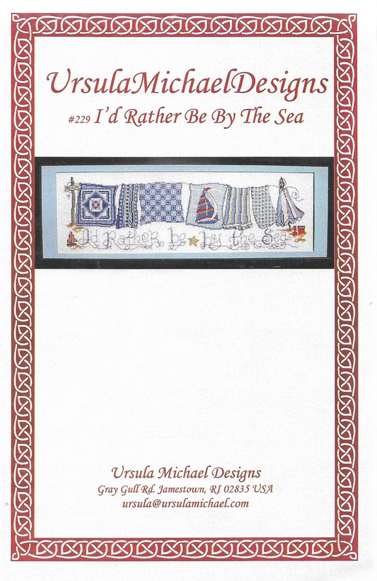 Ursula Michaels Designs I'd Rather Be By The Sea cross stitch pattern