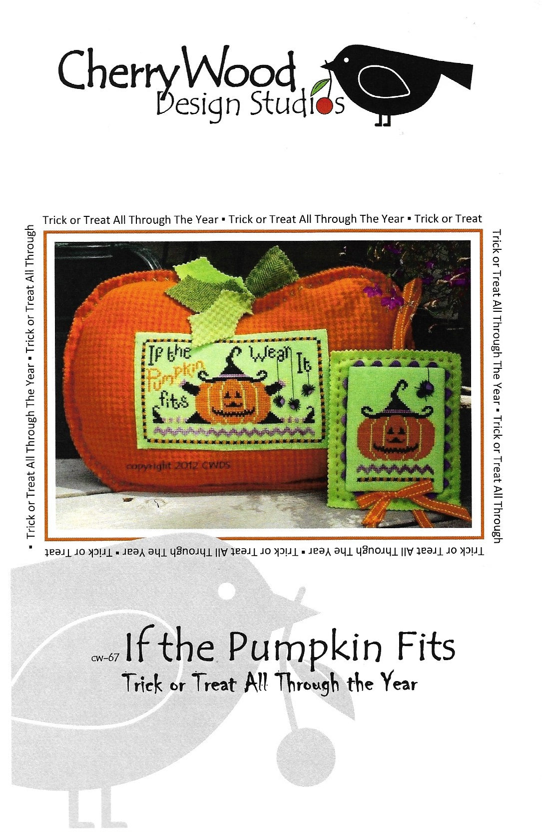 CherryWood Design Studios If The Pumpkin Fits halloween cross stitch pattern