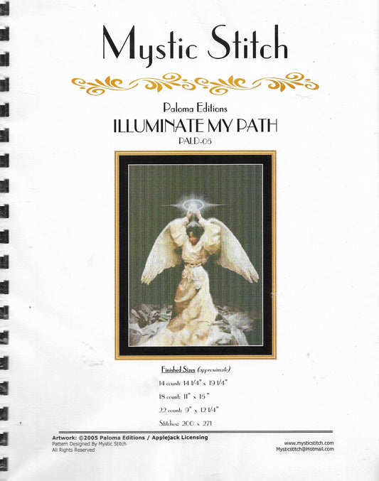 Mystic Stitch Illuminate my path angel cross stitch pattern