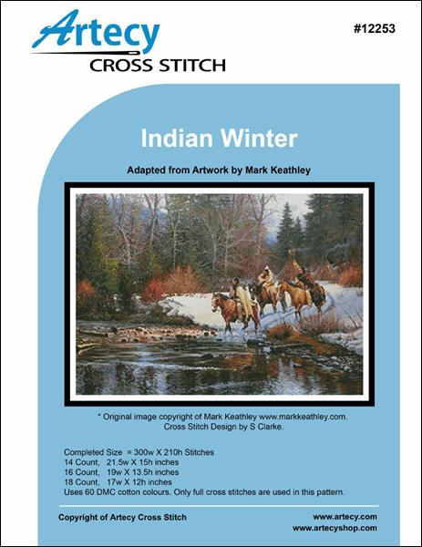 Artecy Indian Winter by Mark Keathley native american cross stitch pattern