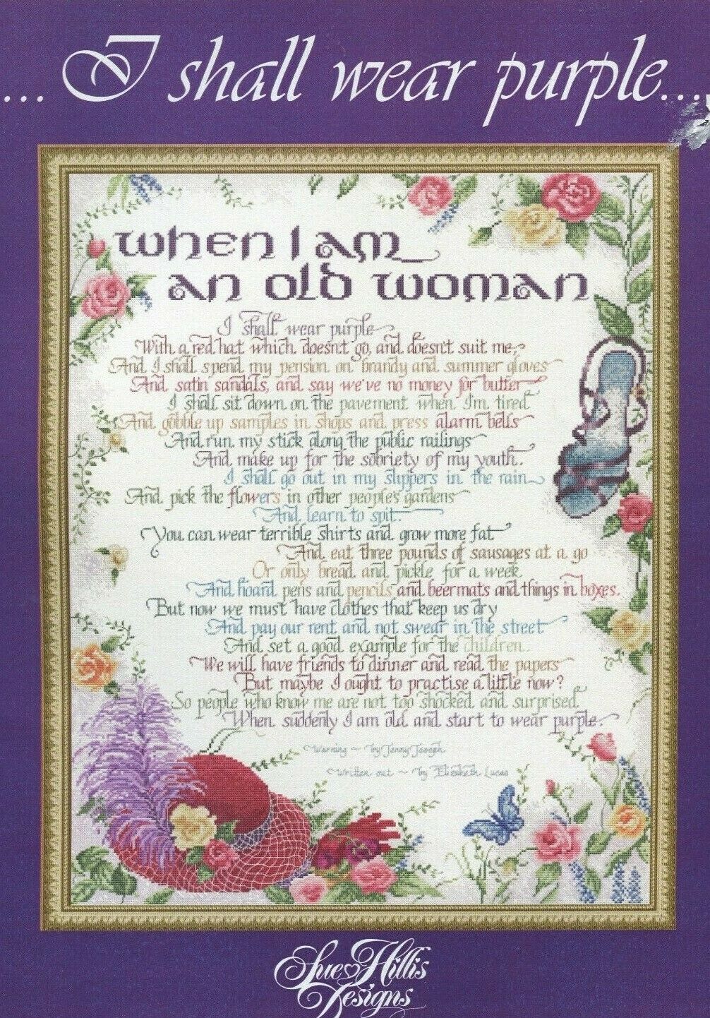 Sue Hillis I Shall Wear Purple L504 cross stitch pattern