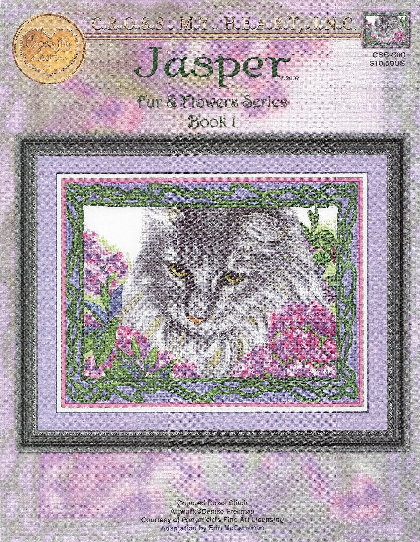 Cross My Heart Jasper CSB-300 cat cross stitch pattern