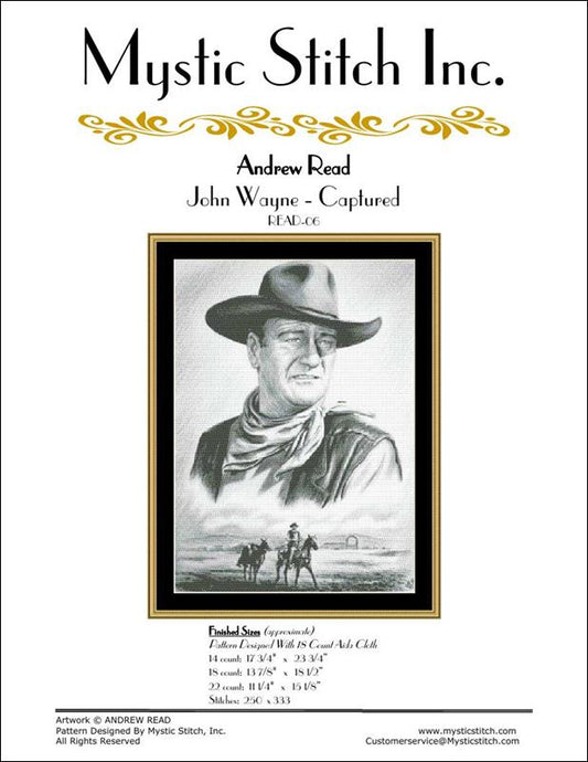 Mystic Stitch John Wayne - Captured cross stitch pattern