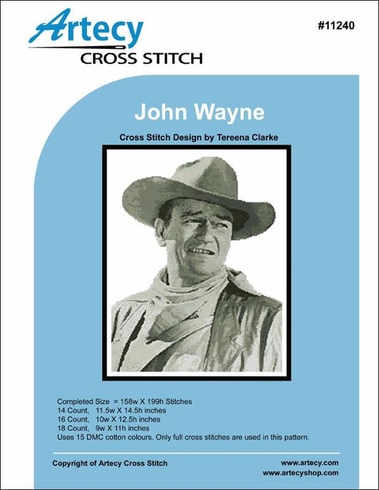 Artecy John Wayne cross stitch pattern