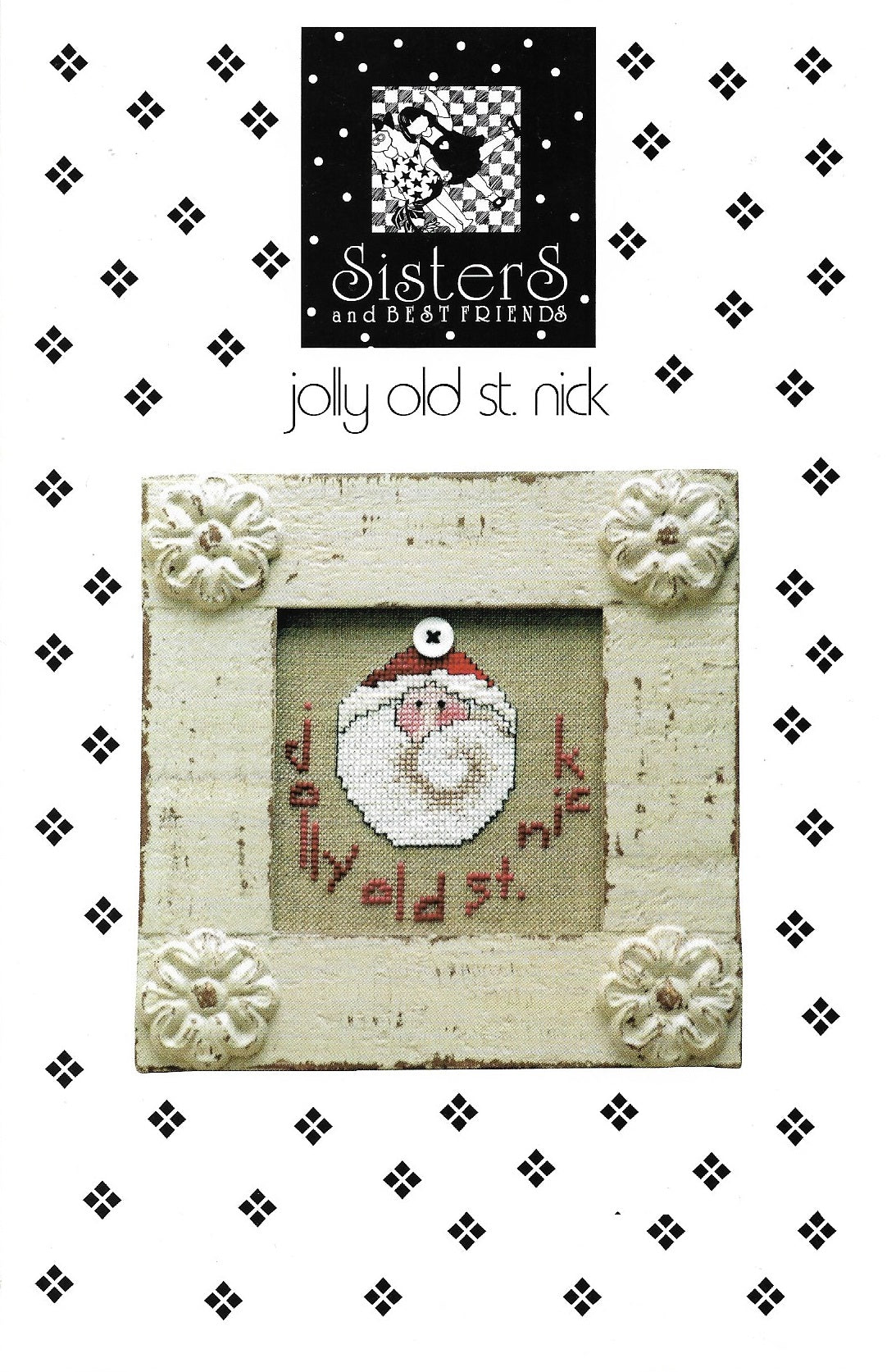 Sisters & Best friends Jolly Old St. Nick christmas cross stitch pattern