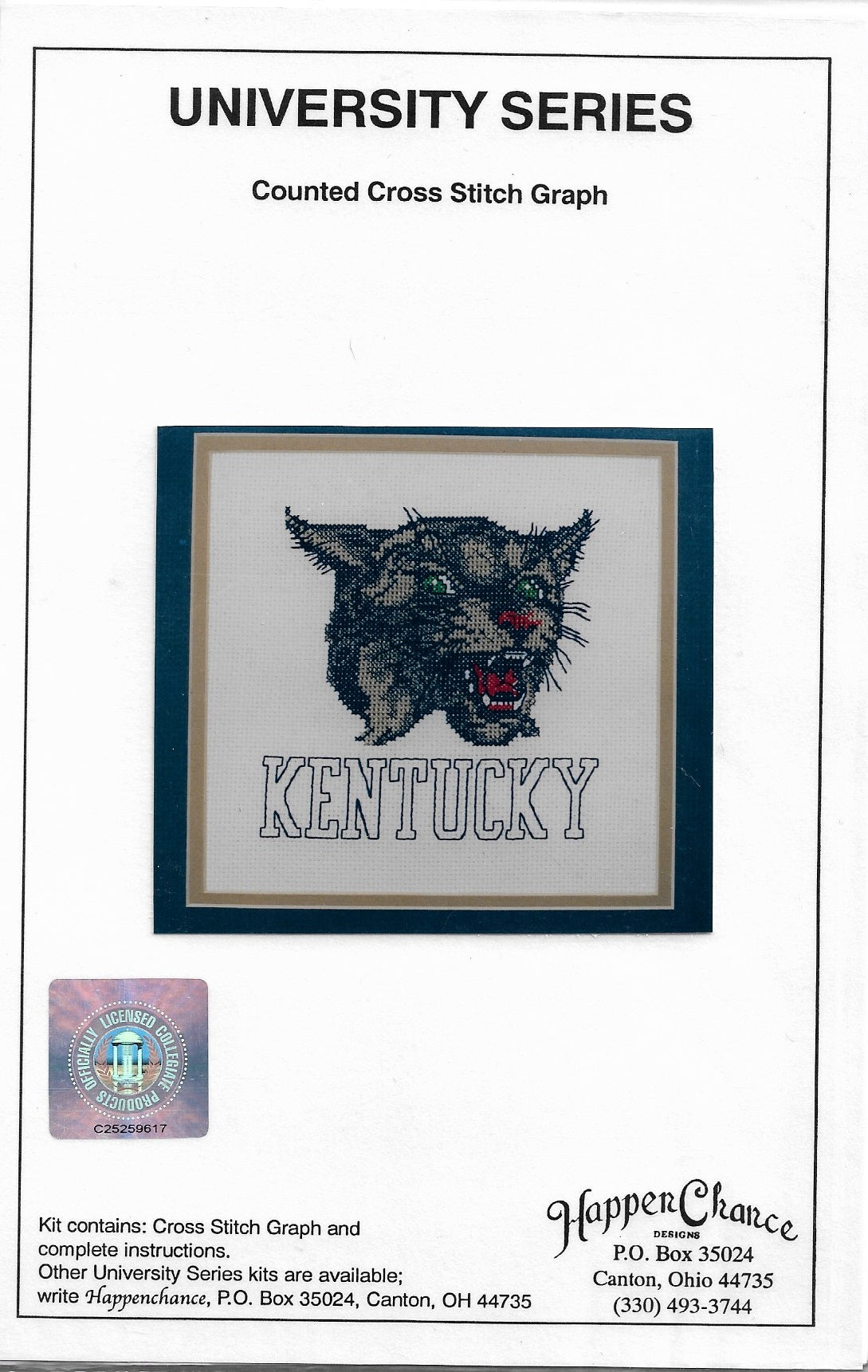 Happen Chance Kentucky University Series cross stitch pattern