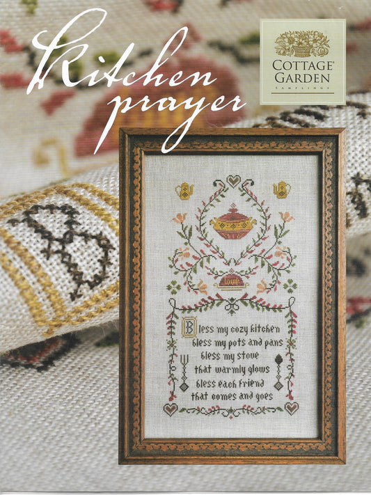 Cottage Garden Kitchen Prayer cross stitch pattern 
