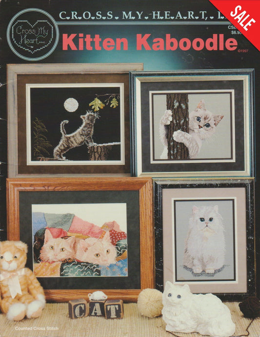 Cross My Heart Kitten Kaboodle CSB-155 cat cross stitch pattern