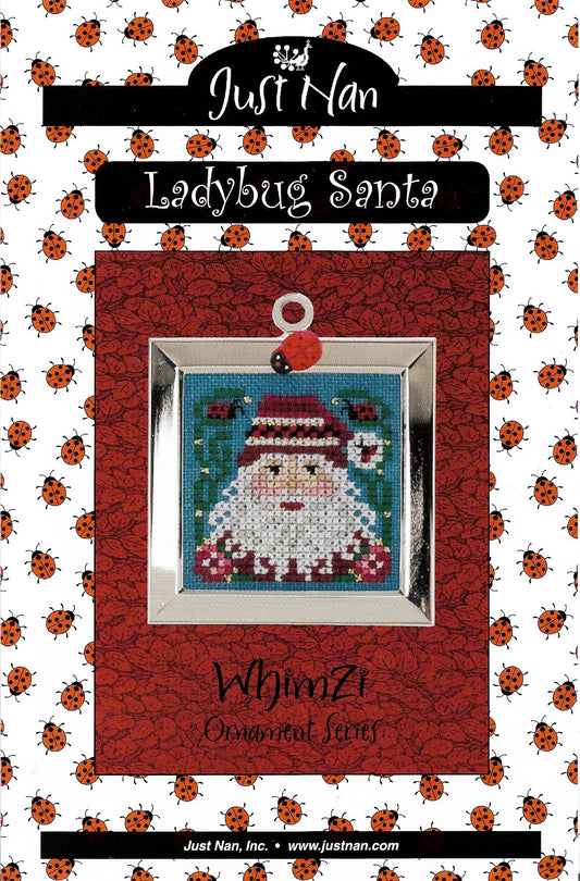 Just Nan Ladybug Santa christmas cross stitch pattern