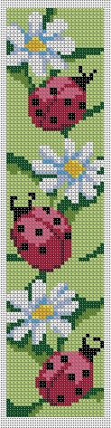 Austin Thread Crafts Ladybug bookmark cross stitch pattern