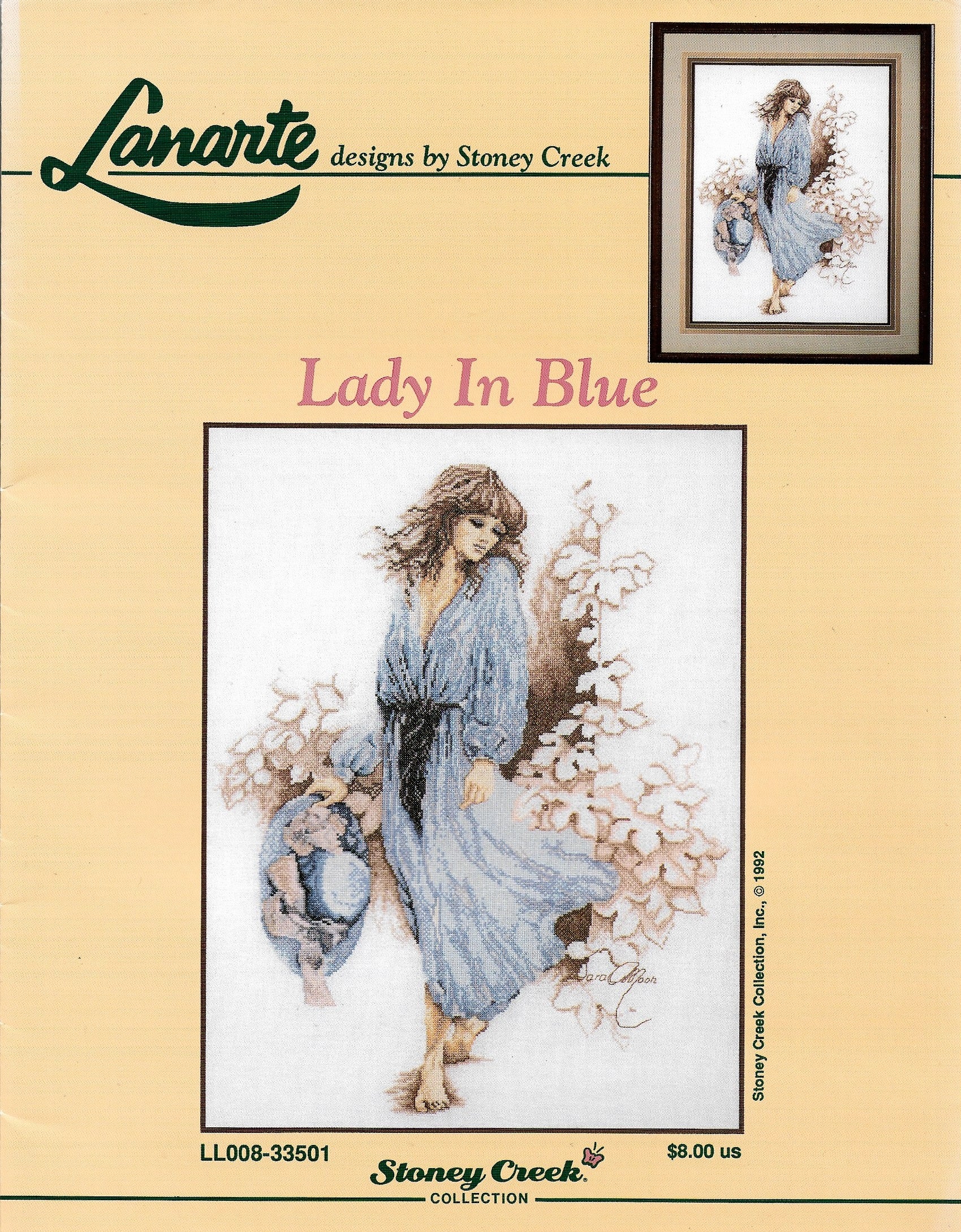 Stoney Creel Lanarte Lady in Blue cross stitch pattern