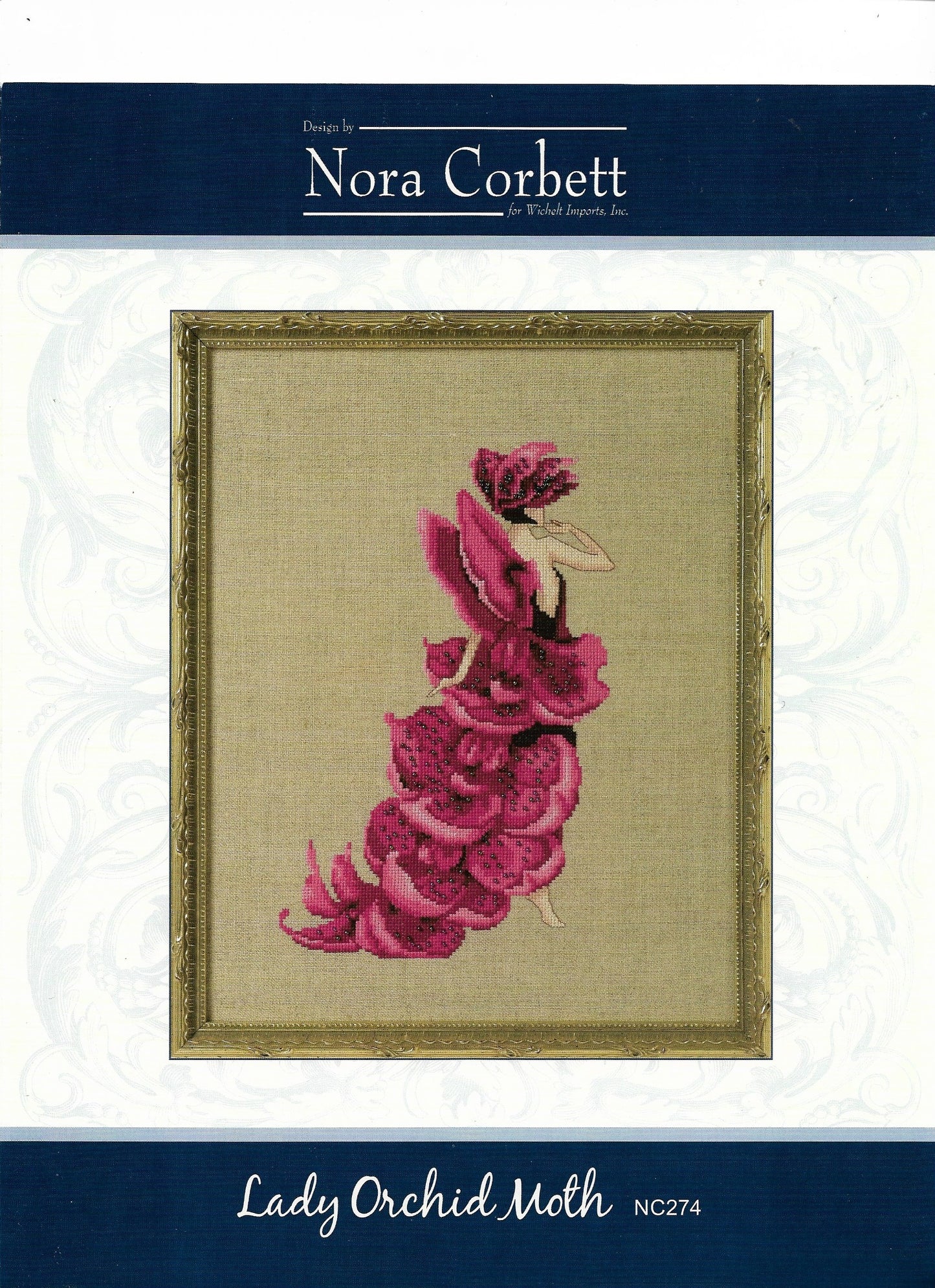 Nora Corbett Lady Orchid Moth NC274 cross stitch pattern