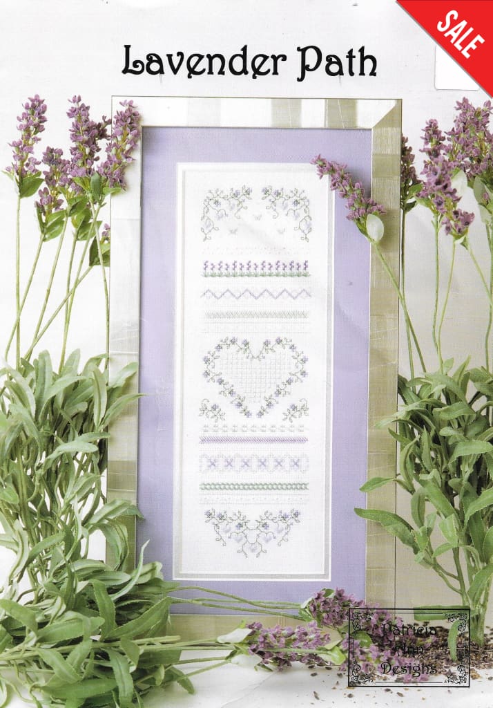 Patricia Ann Designs Lavender path cross stitch sampler pattern