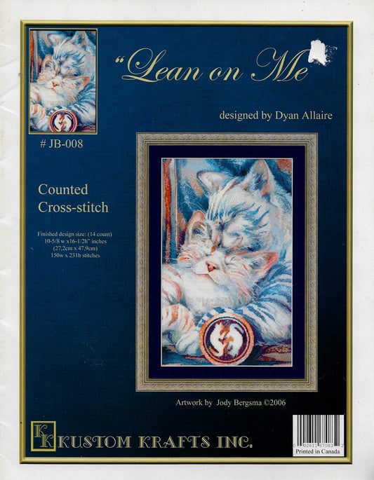 Kustom Krafts Lean On Me cat cross stitch pattern