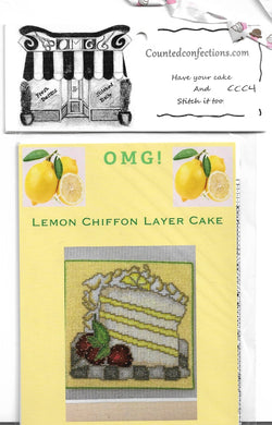 Counted Confections OMG! Lemon Chiffon Layer Cake cross stitch pattern