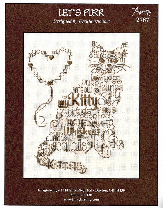 Imaginating let's Purr cat 2787 cross stitch pattern