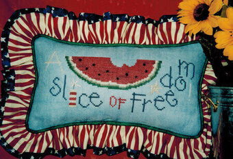 Lizzie Kate Slice of Freedom watermelon cross stitch pattern