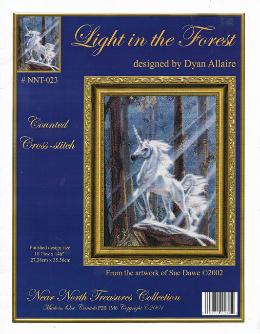 Kustom Krafts Light in the forest Unicorn cross stitch pattern