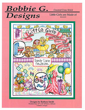 Bobbie G. Designs Little girls are made of LG113 cross stitch pattern