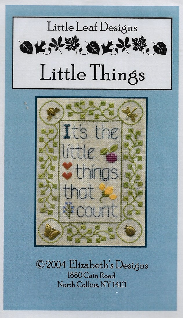 Elizabeth's Designs Little Things cross stitch pattern