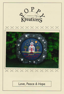 Poppy Kreations Love, Peace & Hope chirstmas cross stitch pattern