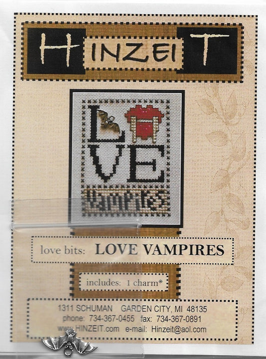 Hinzeit Love bits: Love Vampires halloween cross stitch pattern