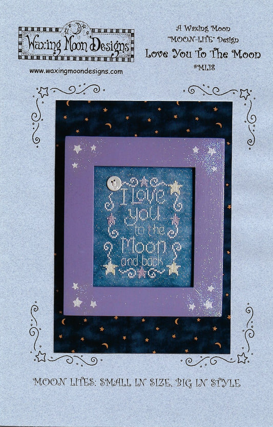 Waxing Moon Love You To The Moon cross stitch pattern