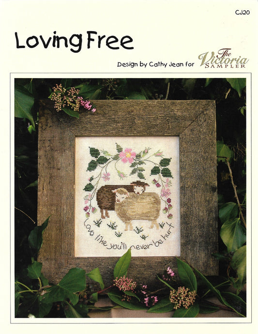 Victoria Sampler Loving Free CJ20 sheep bird cross stitch pattern
